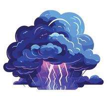 An illustration of a storm cloud with lightning vector