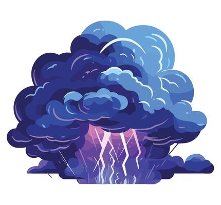An illustration of a storm cloud with lightning