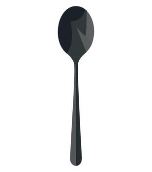 A spoon with a black handle on a white background vector