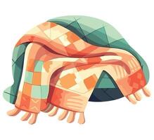 A colorful blanket with a checkered pattern vector