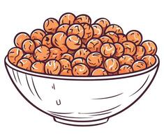 A bowl full of nuts on a white background vector