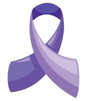 Purple ribbon icon for awareness of lupus vector