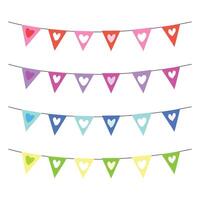 Pretty birthday garlands in flat design vector