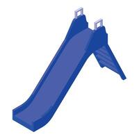 Blue playground slide standing on white background vector