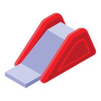 Playground slide with red sides isometric icon vector