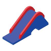Blue and red slide is standing on a white background vector