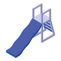 Blue playground slide bringing joy and laughter to children vector
