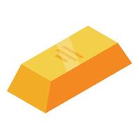 Shiny gold bar representing wealth and investment vector