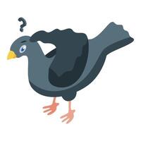 Confused city pigeon is thinking with question mark vector