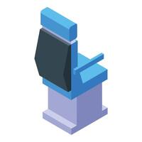 Pilot chair pointing at the sky waiting for takeoff vector