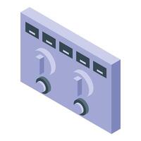 Soundboard showing adjusting knobs for audio mixing vector