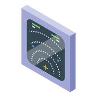 Radar showing plane location in air traffic control tower vector
