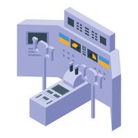 Control panel showing flight deck of airplane with buttons and levers vector
