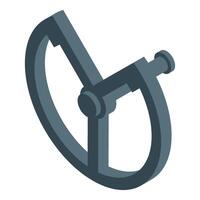 Mechanical device with wheel and lever system isometric illustration vector