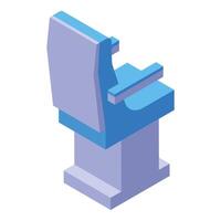 Pilot seat standing by for takeoff in isometric view vector
