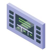 Control panel with buttons showing data is monitoring system vector