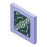 Radar detecting target isometric icon vector illustration