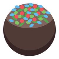 Delicious chocolate truffle decorated with colorful sprinkles vector