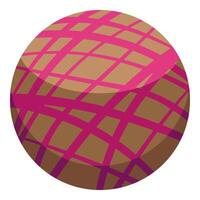 Round concha bread showing traditional pink topping design vector
