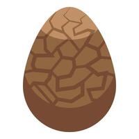Brown cracked earth in shape of egg representing global warming vector