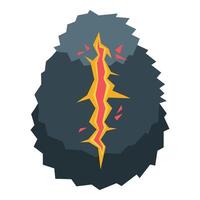 Dragon egg cracking open releasing glowing light fantasy illustration vector