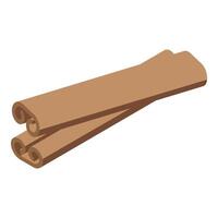 Two cinnamon sticks are sitting on a white background vector