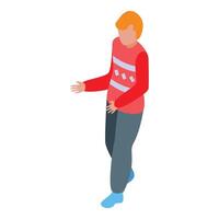 Young man walking and gesturing isometric illustration vector