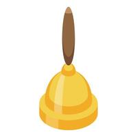 Golden bell with wooden handle is waiting to be rung vector