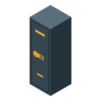 Big safe deposit box protecting money and documents vector