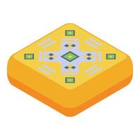 Yellow square shaped nft token representing digital art vector