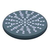 Round manhole cover presenting modern geometric pattern vector