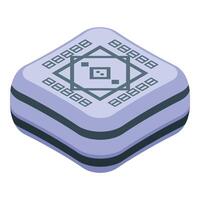 Quantum computer chip showing qubit processing power vector