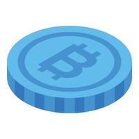 Blue thai baht coin rotating showing both sides vector