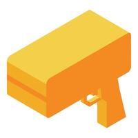 Yellow barcode scanner isometric icon vector illustration
