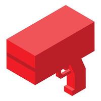Red pistol toy gun isometric perspective 3d rendering vector