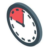 Clock face showing time passing isometric icon vector