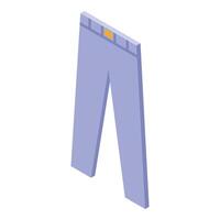 Blue pants folded with yellow label isometric 3d icon vector