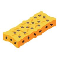 Cereal bar with chocolate chips is lying on a white background vector
