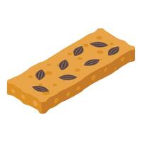 Crunchy cereal bar with sunflower seeds for breakfast vector