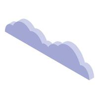 Purple cloud row floating in isometric projection vector
