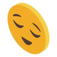 Yellow emoji showing boredom with eyes half closed vector