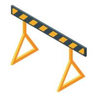 Construction barrier blocking access with yellow and black stripes isometric illustration vector