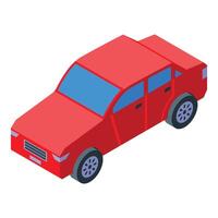 Red sedan car representing modern transportation isometric icon vector