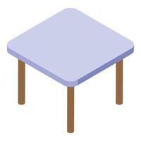 Square table standing on four legs isometric icon vector