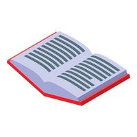 Open book lying with pages wide open isometric icon vector