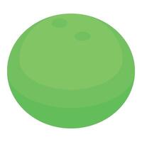 Green bowling ball is sitting on a white background vector