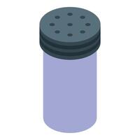 Blue spice jar with black lid isometric view vector