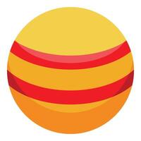 Yellow ball with red stripes representing planet jupiter for educational purposes vector