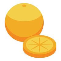 Fresh orange fruit with slice showing cross section vector