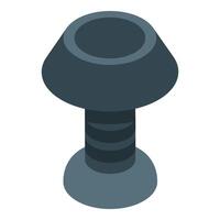 Metal screw with hexagonal head isometric icon vector